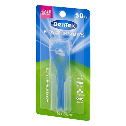 DenTek Floss Threaders | For Braces, Bridges, and Implants | 50 Count (Pack o...