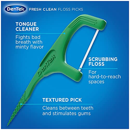 DenTek Fresh Clean Floss Picks, For Extra Tight Teeth, 75 Count