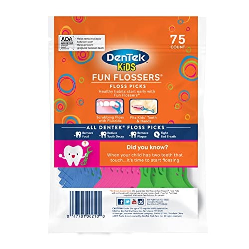 DenTek Kids Fun Flossers, Limited Edition Monster Flossers, 75 Count, 3 Pack ...