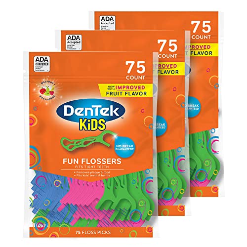 DenTek Kids Fun Flossers, Limited Edition Monster Flossers, 75 Count, 3 Pack ...
