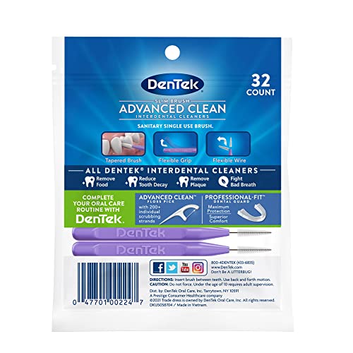 DenTek Slim Brush Interdental Cleaners | Brushes Between Teeth | Extra Tight ...