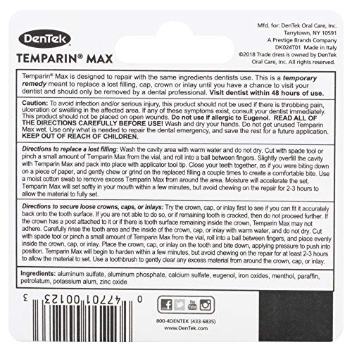 DenTek Temparin One Step Lost Filling Repair 1 Each (Pack of 2)