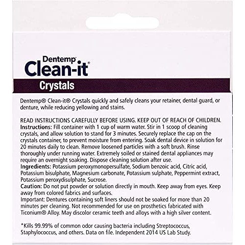 Dentemp Clean-It Crystals - Aligner, Dental Guard, Denture & Retainer Cleaner...