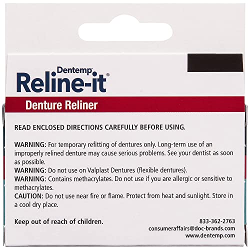 Dentemp Denture Reline Kit - Advanced Formula Reline It Denture Reliner (Pack...