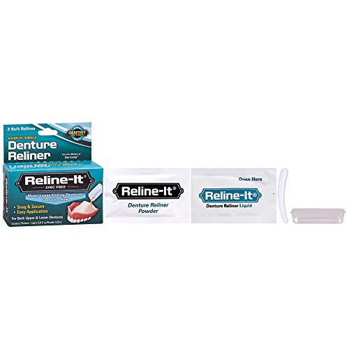 Reline-It Advanced Denture Reliner Kit for Both Upper & Lower Dentures, Easy ...