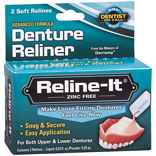 Reline-It Advanced Denture Reliner Kit for Both Upper & Lower Dentures, Easy ...