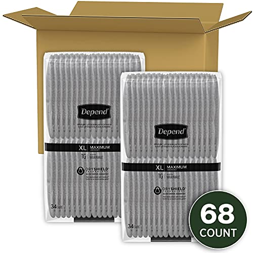 Depend FIT-Flex Incontinence Underwear for Men, Maximum Absorbency, Grey, Ext...