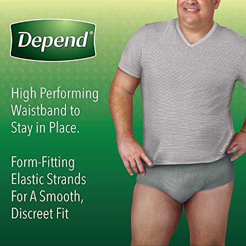 Depend FIT-Flex Incontinence Underwear for Men, Maximum Absorbency, Grey, Ext...
