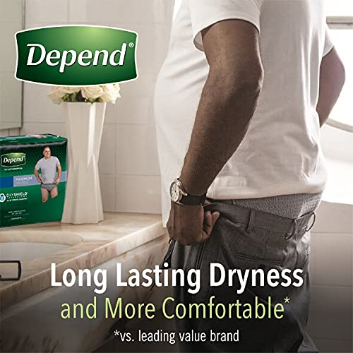 Depend FIT-Flex Incontinence Underwear for Men, Maximum Absorbency, Grey, Ext...
