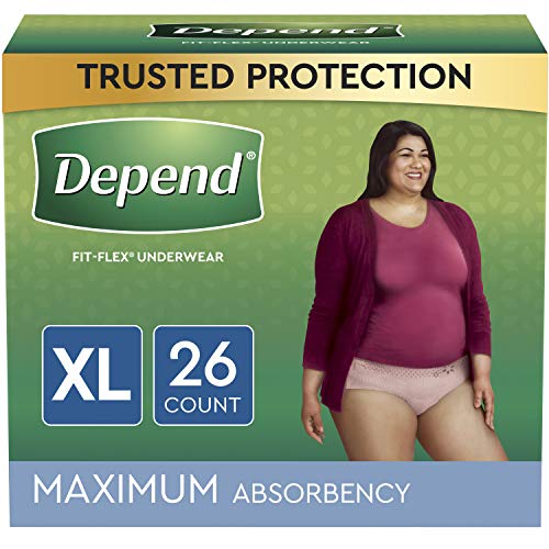 Depend FIT-FLEX Incontinence Underwear For Women, Disposable, Maximum Absorbe...