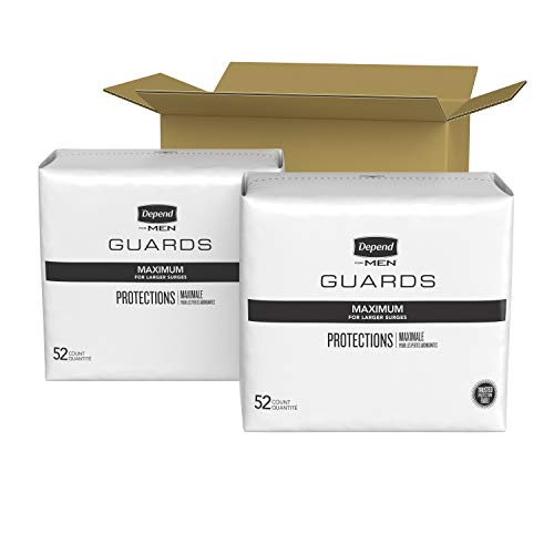 Depend Incontinence Guards/Bladder Control Pads for Men, Maximum Absorbency, ...