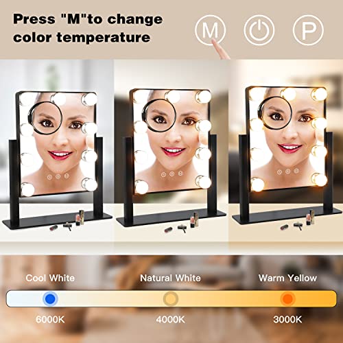 Hollywood Lighted Vanity Makeup Mirror with Lights, Depuley Plug-in Light Up ...