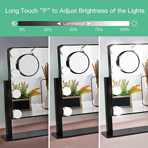 Hollywood Lighted Vanity Makeup Mirror with Lights, Depuley Plug-in Light Up ...