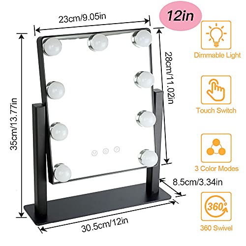 Hollywood Lighted Vanity Makeup Mirror with Lights, Depuley Plug-in Light Up ...