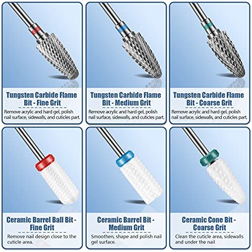 13PC Nail Drill Bits Set, Drill Bits for Nails, 3pcs Tungsten Carbide Drill B...