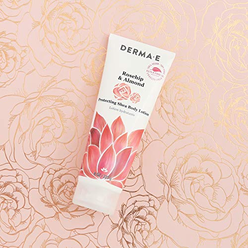 DERMA E Rosehip and Almond Anti-Aging Shea Body Lotion – Vegan Collagen, Reti...