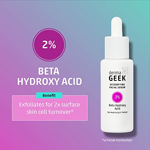 dermaGEEK Exfoliating & Moisturizing Gift Set | 2% BHA Detoxifying Face Serum...