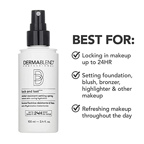Dermablend Lock and Last Water-Resistant Setting Spray, Finishing Spray for M...