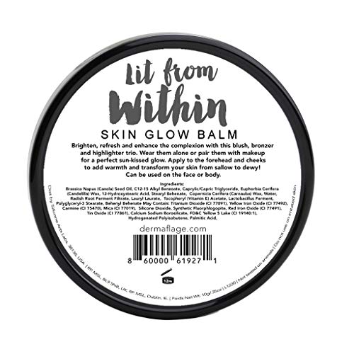 Cheek Palette: Bronzer, Highlighter, Blush Palette for Dewy Skin, Lit from Wi...