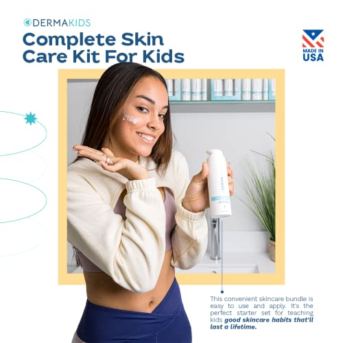 Dermakids 3-Step Anti-Acne Kit - Safe & Gentle Face Care Solutions for Kids &...