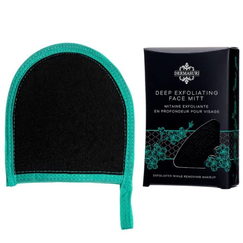 Dermasuri Deep Exfoliating Face Scrub and Body Scrub Mitt - Facial Scrub & Sk...