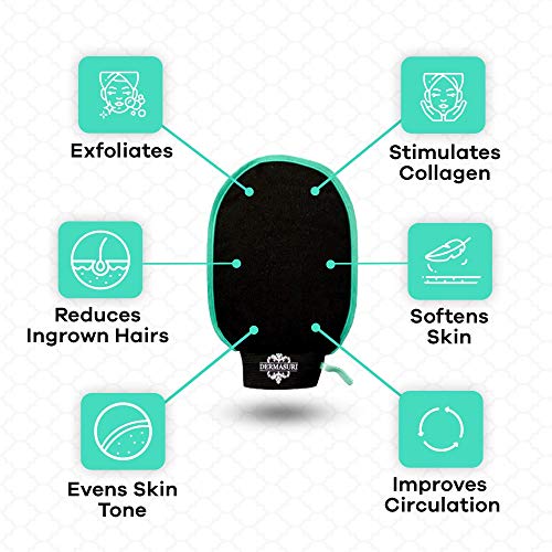 Dermasuri Deep Exfoliating Mitt Body Scrub for Soft Skin - Skin Cleanser - Pa...