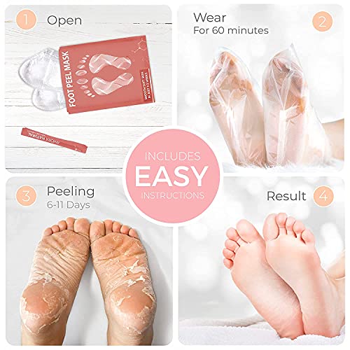 Foot Peel Mask - Peach - For Cracked Heels, Dead Skin & Calluses - Makes Your...