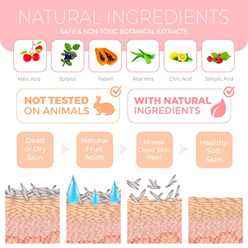 Foot Peel Mask - Peach - For Cracked Heels, Dead Skin & Calluses - Makes Your...