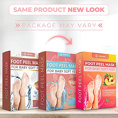 Foot Peel Mask - Peach - For Cracked Heels, Dead Skin & Calluses - Makes Your...