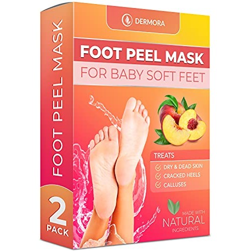 Foot Peel Mask - Peach - For Cracked Heels, Dead Skin & Calluses - Makes Your...