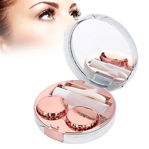 4 Color Contact Eye Box Containers, Soak Storage Eye Care Kits.(Pink)