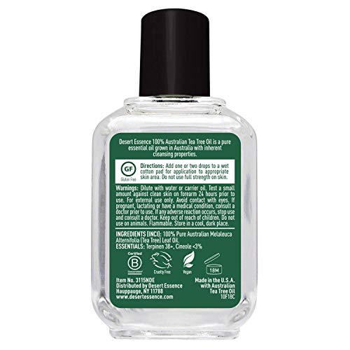 Desert Essence 100% Australian Tea Tree Oil - 2 Fl Oz - Therapeutic Grade Ess...
