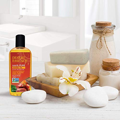 Desert Essence 100% Pure Jojoba Oil - 4 oz - Moisturizes Body Skin & Cleanses...