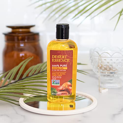 Desert Essence 100% Pure Jojoba Oil - 4 oz - Moisturizes Body Skin & Cleanses...