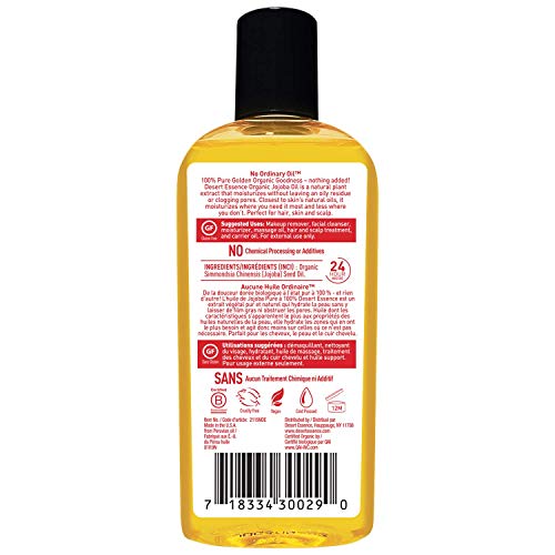 Desert Essence Jojoba Oil - 4 Fl Ounce - Moisturizer for Face, Skin, Hair - C...