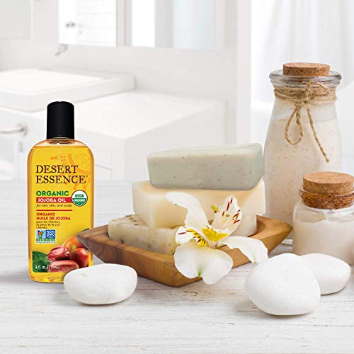 Desert Essence Jojoba Oil - 4 Fl Ounce - Moisturizer for Face, Skin, Hair - C...