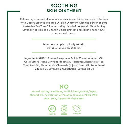 Desert Essence Tea Tree Oil Skin Ointment - 1 Fl Ounce - Pack of 2 - Jojoba &...