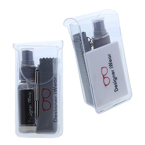 Designer iWear Eyeglass Care Kit with Lens Cleaning Spray, Microfiber Cleanin...