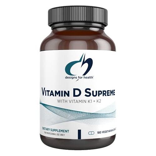 Vitamin D Supreme 5000 IU by Designs for Health - Vit D + K2 Supplement - Sup...