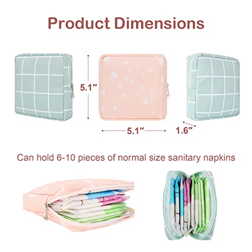 Desing Wish 2 Pack Sanitary Napkin Storage Bag, Menstrual Pad Tampon Zipper B...