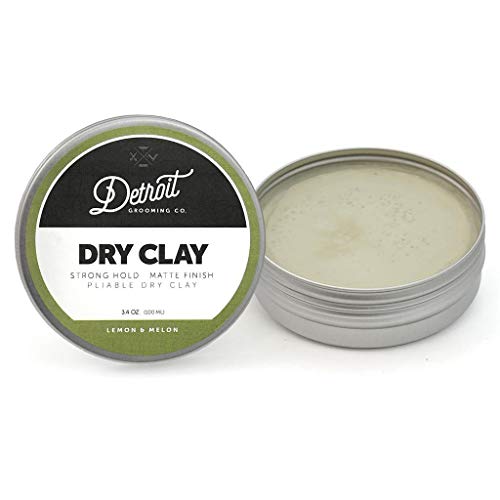 Detroit Grooming Co. Dry Clay - Lemon Melon Scented, Pliable Hair Styling Pro...
