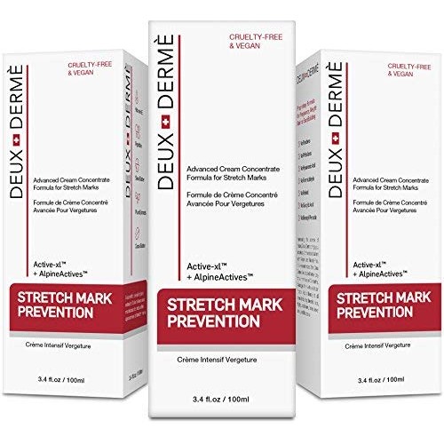 Deux Derme - Stretch Mark Prevention Cream, with Vitamin E, Cocoa Butter for ...