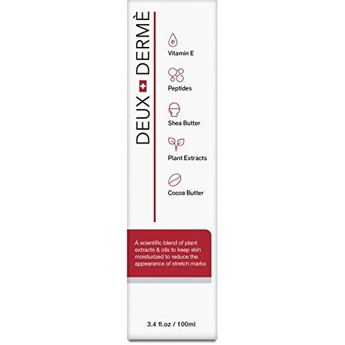 Deux Derme - Stretch Mark Prevention Cream, with Vitamin E, Cocoa Butter for ...