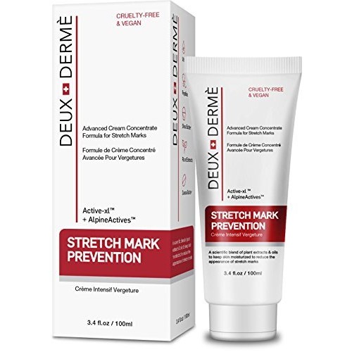 Deux Derme - Stretch Mark Prevention Cream, with Vitamin E, Cocoa Butter for ...