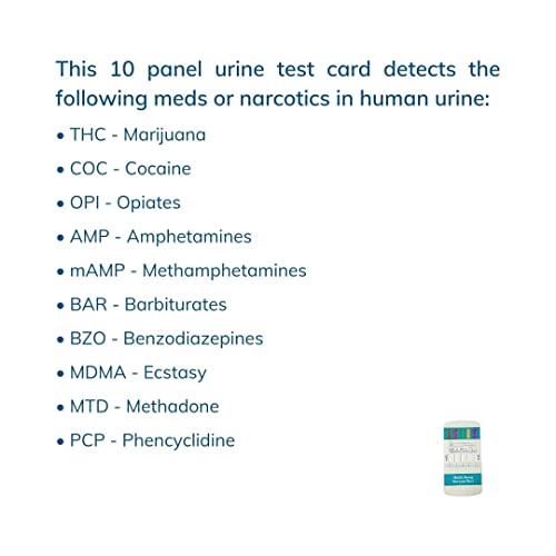 10 Panel Dip Drug Testing Kit, Test for 10 Different Drugs. (1)