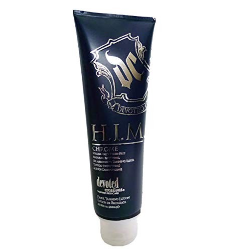DEVOTED CREATIONS H.I.M Chrome Natural Bronzer For Men Tanning Lotion 8.5 oz