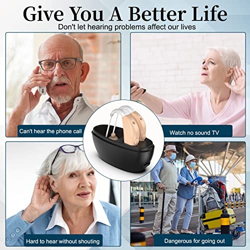 Hearing Aids for Adults Hearing Loss with Noise Cancelling, Rechargeable Hear...
