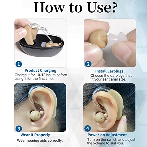 Hearing Aids for Adults Hearing Loss with Noise Cancelling, Rechargeable Hear...
