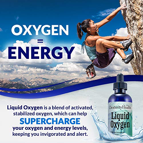 Dexterity Health Liquid Oxygen Drops 4 oz. Dropper-Top Bottle, Vegan, All-Nat...
