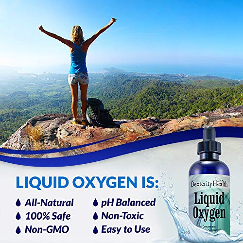 Dexterity Health Liquid Oxygen Drops 4 oz. Dropper-Top Bottle, Vegan, All-Nat...